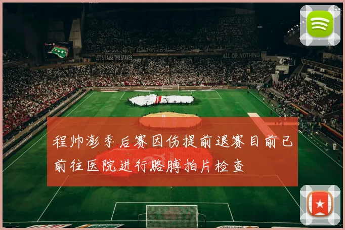程帅澎季后赛因伤提前退赛目前已前往医院进行胳膊拍片检查